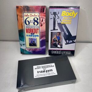 Total Gym VHS Lot 3 New Sealed 6 to 8 Minute Workout Chuck Norris‎ Body Makeover